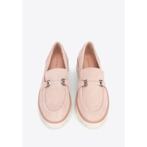 Wittchen Dames Suède Loafers met Gesp Roze