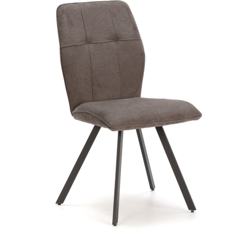 CaliCosy Set van 4 stoelen in stof met zwarte metalen poten l47 cm mery