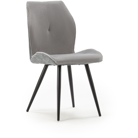 CaliCosy Set van 2 stoelen in stof met zwarte metalen poten l45 cm adaya