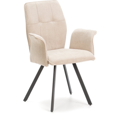 CaliCosy Set van 2 fauteuils in stof met zwarte metalen poten l62 cm mery