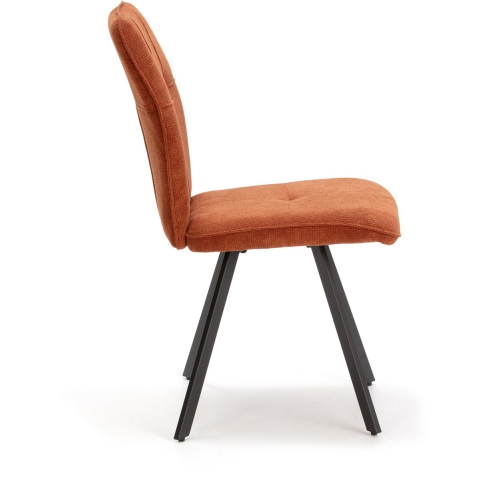 CaliCosy Set van 4 stoelen in stof met zwarte metalen poten l47 cm mery