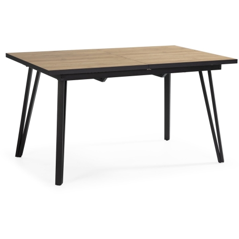 CaliCosy Uitschuifbare tafel van 140 tot 180 cm met zwarte metalen poten cleo