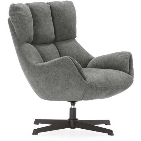 CaliCosy Fauteuil in gewatteerde stof met zwarte metalen poten h89 cm odette