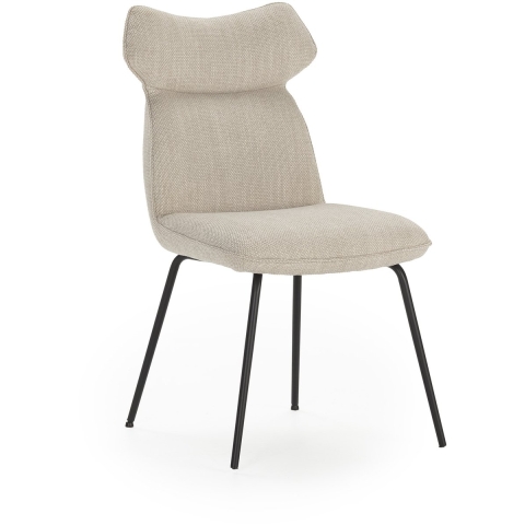 CaliCosy Set van 2 stoelen in stof met zwarte metalen poten l47 cm dara