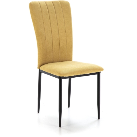 CaliCosy Set van 4 stoelen in stof met zwarte metalen poten l43 cm holly