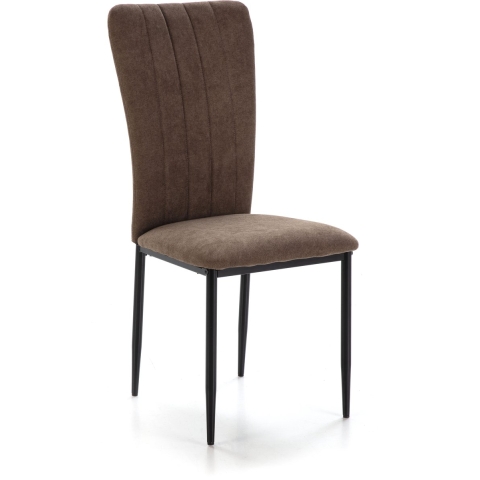 CaliCosy Set van 4 stoelen in stof met zwarte metalen poten l43 cm holly