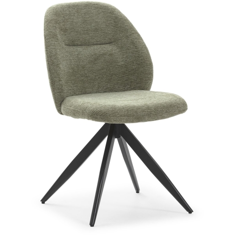 CaliCosy Set van 2 draaibare stoelen in stof met zwarte metalen poten l47 cm tamara