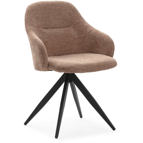 CaliCosy Set van 2 draaibare fauteuils in stof met zwarte metalen poten tamara