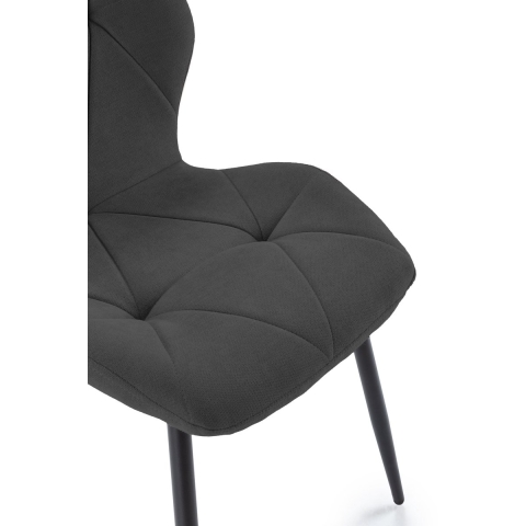 CaliCosy Set van 4 stoelen in stof met zwarte metalen poten l47,5 cm luna