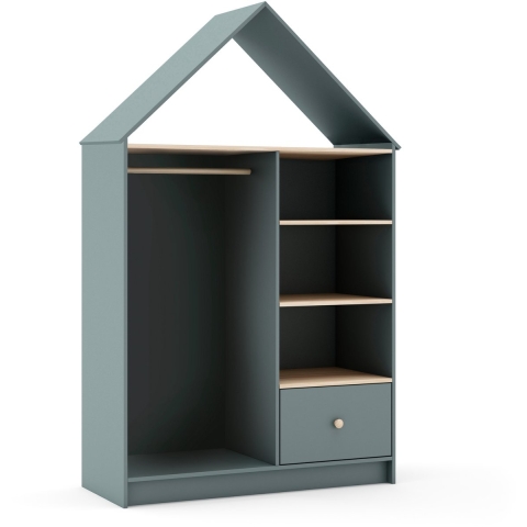 CaliCosy Kledingkast met 3 niches, 1 lade en 1 kledingroede h180 cm lÉonie