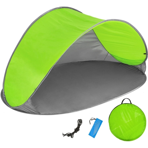tectake® Strandtent - Pop-Up Functie - UV-Bescherming en Wind- en Inkijkbescherming - 220 x 120 x 100 cm