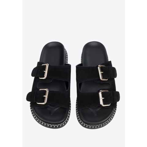 Wittchen Dames Zwarte Suède Leren Slippers