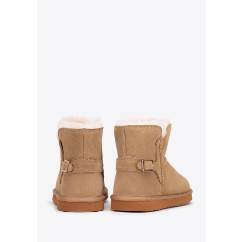 Wittchen Dames Suède Enkellaarsjes met Gesp Bruin Suède Leer