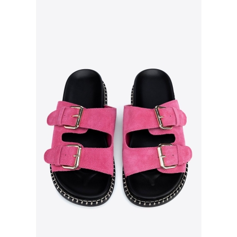 Wittchen Dames Roze Suède Leren Slippers