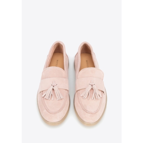 Wittchen Dames Suède Loafers met Kwastje Roze