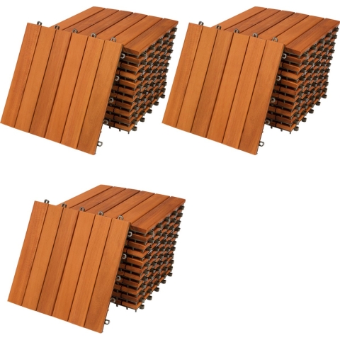 Houten tegel acaciahout FSC®-gecertificeerd set van 33 30x30cm