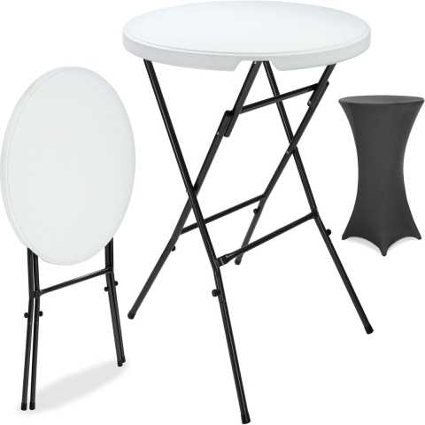 Statafel Wit Ø72cm + Statafelhoes Anthrazit Ø70cm