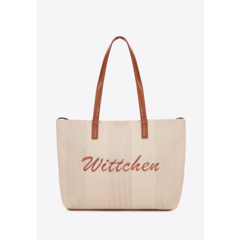 Wittchen Dames shoppertas met eco-leren elementen, beige en bruin