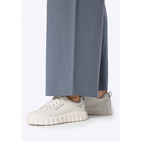 Wittchen Dames Leren Hoge Platform Sneakers Off-White Echt Leer