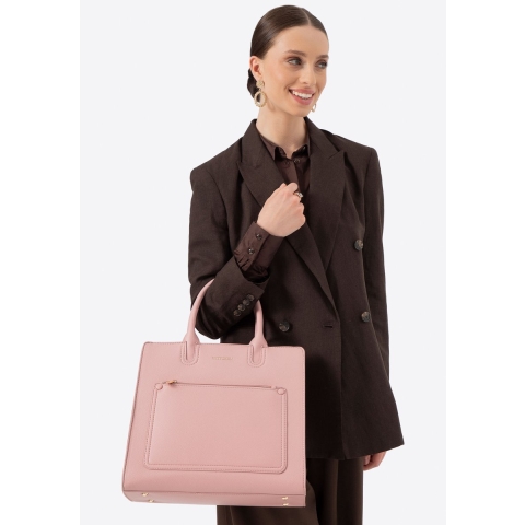 Wittchen Dames 13" Laptoptas in Imitatieleer Roze