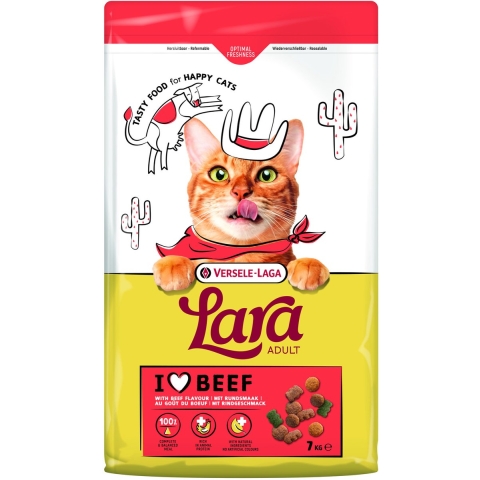 Versele-Laga Lara Adult met rundsmaak kattenvoer 7 kg