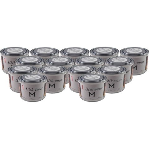 Blik vuur tuinfakkel - 15x - 11 x 7 cm - 4 branduren - verlichting in blik - tuinkaars -