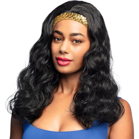 Verkleedpruik voor dames - zwart - aziatisch/popster/indiaan/superheld - Carnaval - lang haar -
