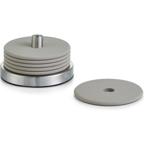 6x Grijze siliconen glazenonderzetters in houder 10 cm -