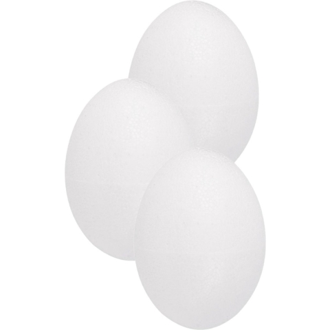 Piepschuim grote paasei hobby vorm - 3x stuks - tweedelig - H20 cm - Knutselen artikelen - Pasen -