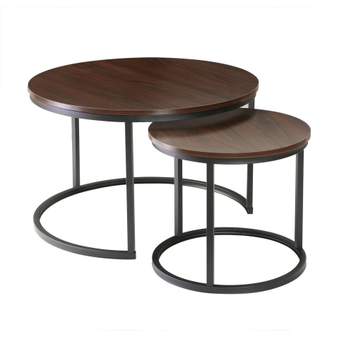 CaliCosy Set van 2 nestende ronde salontafels l70 cm