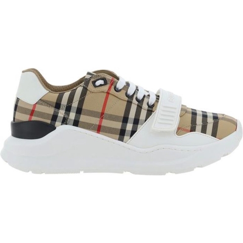 Burberry Regis lage sneakers in beige en wit
