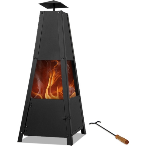 Tuinhaard Zwart Metaal 102x35x35cm