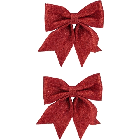 3x stuks decoratie strikken rood 30 x 35 cm -