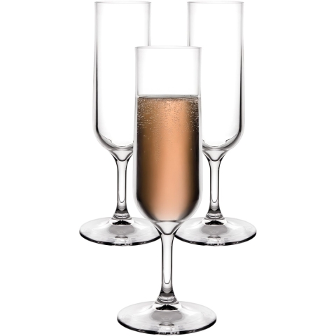 MPDrink Flute Tulp - 6x - SAN kunststof - 16 cl - onbreekbaar - herbruikbaar - champagneglazen -