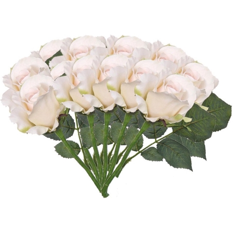 Topart Kunstbloem - 12x - roos Alice - de luxe - rood - 30 cm - kunststof steel - decoratie -