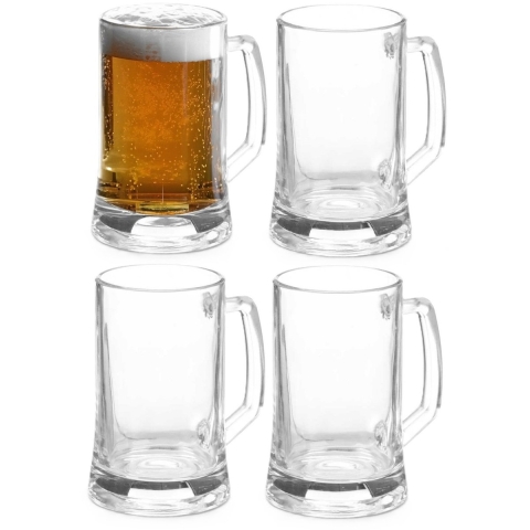Vivalto Bierglazen - Bierpullen - transparant glas - 24x stuks - 380 ml -