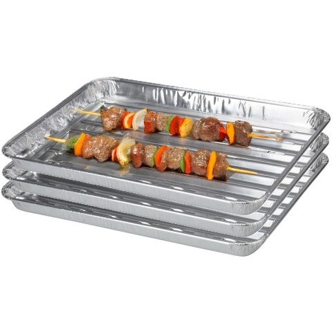 BBQ Collection barbecue grillschalen - Set van 125x stuks - 34 x 32 cm - Vlees grillen - BBQ rooster -