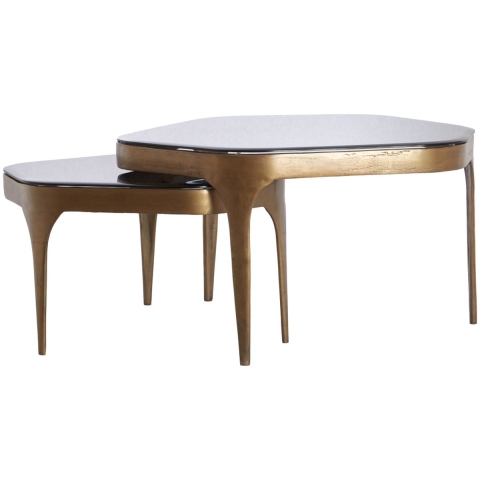 Light & Living salontafel avi 77x70x42 cm - set van 2