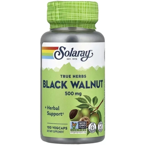 2x Solaray Zwarte Walnootdoppen 100 vegacapsules