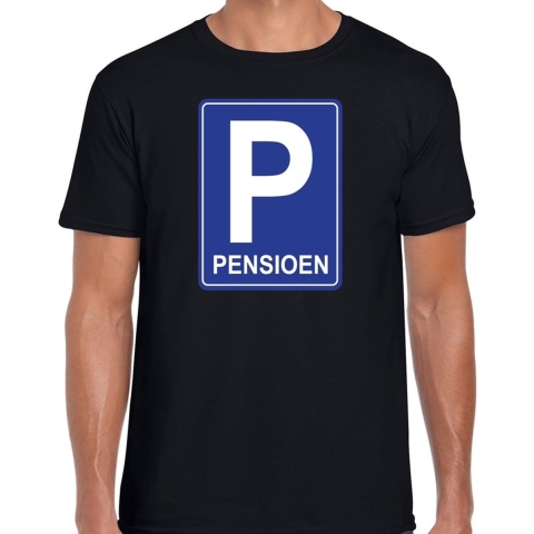 Pensioen P cadeau t-shirt zwart voor heren 2XL -