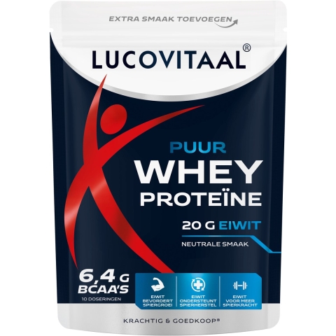 2+2 gratis: Lucovitaal Proteïne Whey Poeder Puur 250 gr