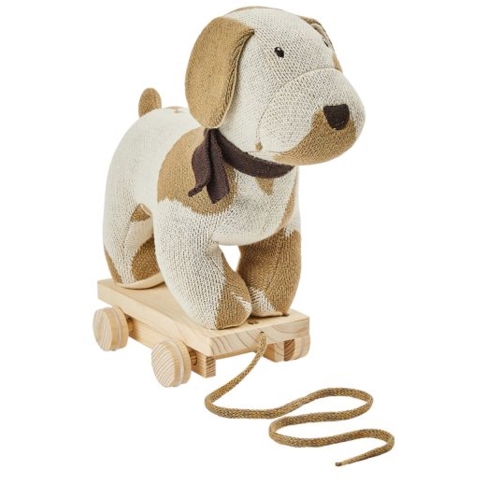 Smallstuff Trekspeelgoed - Hondje - 30x30 cm - Off White/Nature - Smallstuff - OneSize - Trekspeelgoed