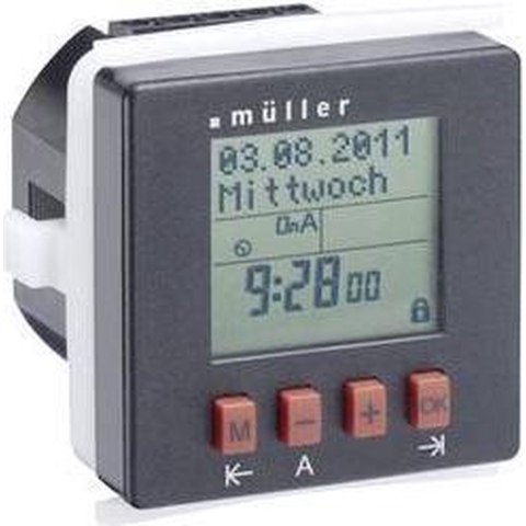 Müller 21812 Fronttafelinbouw-schakelklok Digitaal Dagprogramma, Weekprogramma IP20