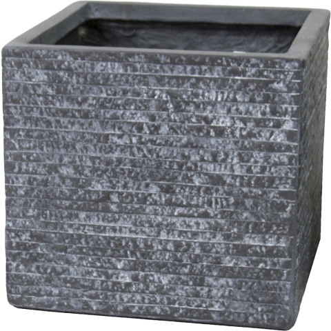 Bloempot Utah cubi graphite w20h22 Fiberclay clayfibre MCollections - Mcollections