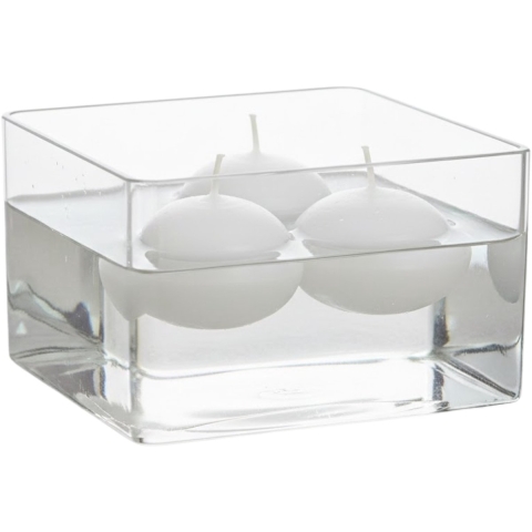 Partydeco Huwelijks drijfkaarsen - 100x stuks - wit - parafine - 5 cm - trouwerij decoratie -