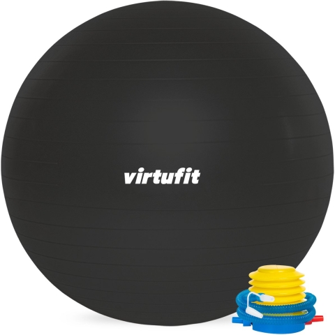 VirtuFit Anti-Burst Fitnessbal Pro - Gymbal - Swiss Ball - met Pomp - Zwart - 75 cm