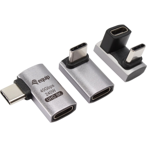 Equip 133478 tussenstuk voor kabels USB C Zwart, Grijs