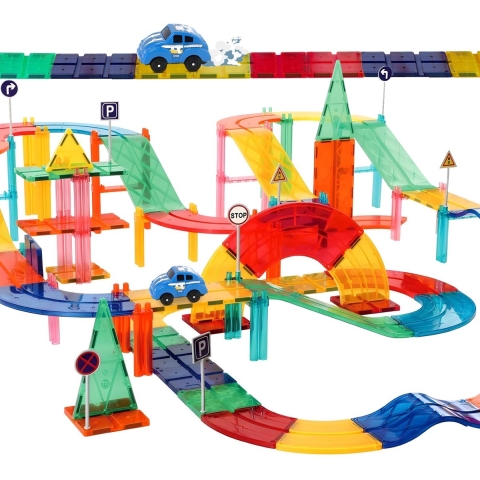 JUST23 KBGR100 - Magnetische Tegels Racebaan Set - 100 Stuks - Educatief Speelgoed (100 stuks)