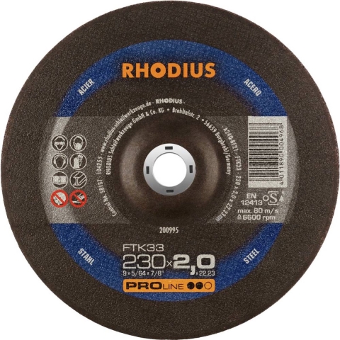 Rhodius FTK33 200995 Doorslijpschijfset 25 stuk(s) Staal