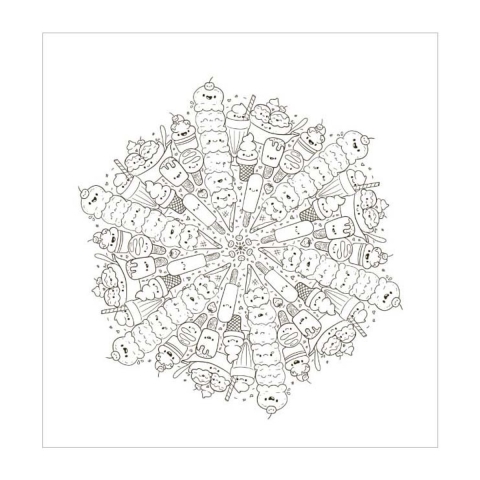 Deltas Kawaii Mandala kleurpret